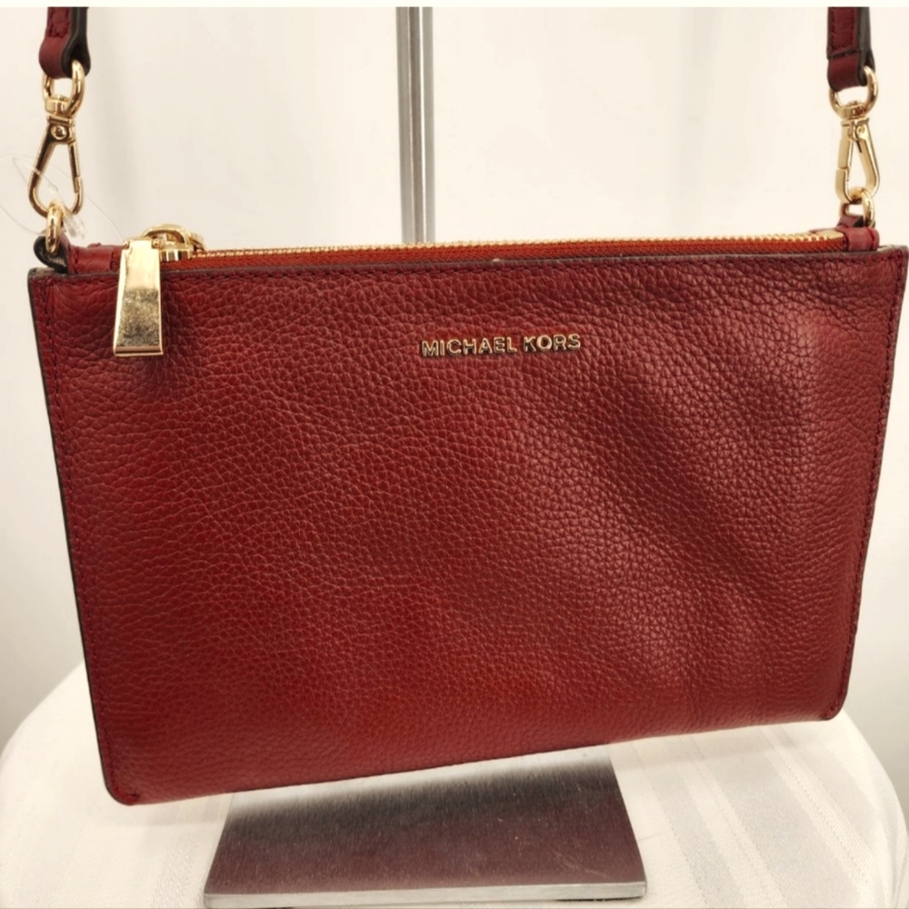 MICHAEL KORS Pebble Leather Double Pouch Crossbody Bag NWT